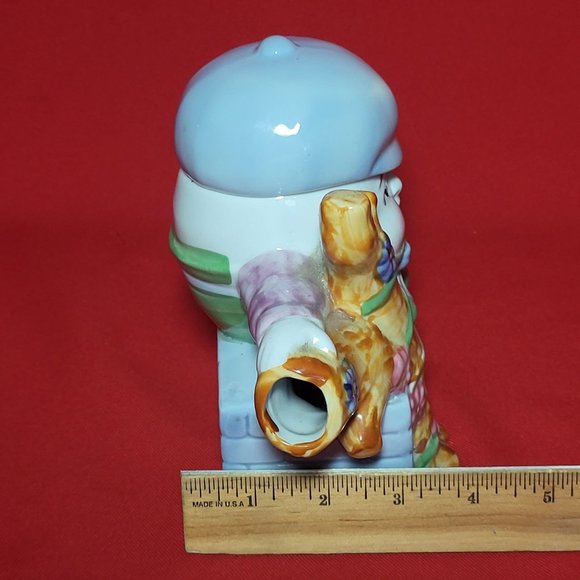 Vintage Feitx Humpty Dumpty Sitting On  Wall Decorative Porcelain Teapot - Picture 8 of 16